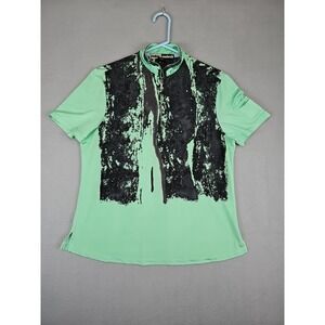 Jamie Sadock Polo Top Stretch Performance Tennis Golf 1/4 Zip Shirt Medium